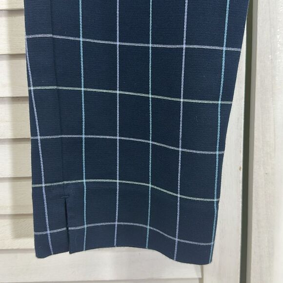 J Jill Pants Size 10 Blue Windowpane Plaid Essential Cotton Stretch Pull On - Picture 6 of 11